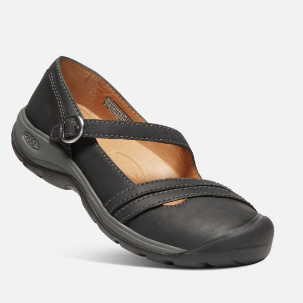 KEEN Presidio II Cross Strap Mary Jane Leather Shoes Black Size 10